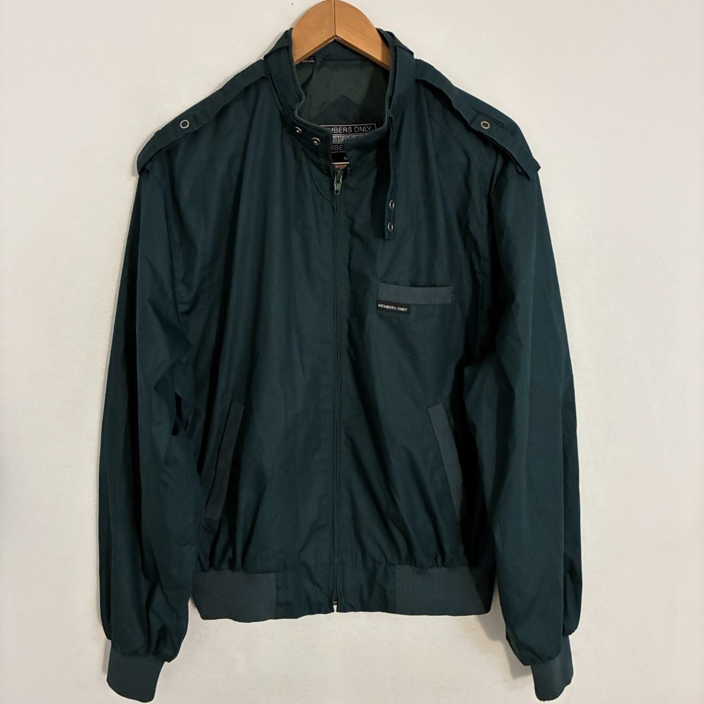 Vtg Members Only Jacket Men Size 42 Full Zip Racer Bomber Windbreaker Moto Retro